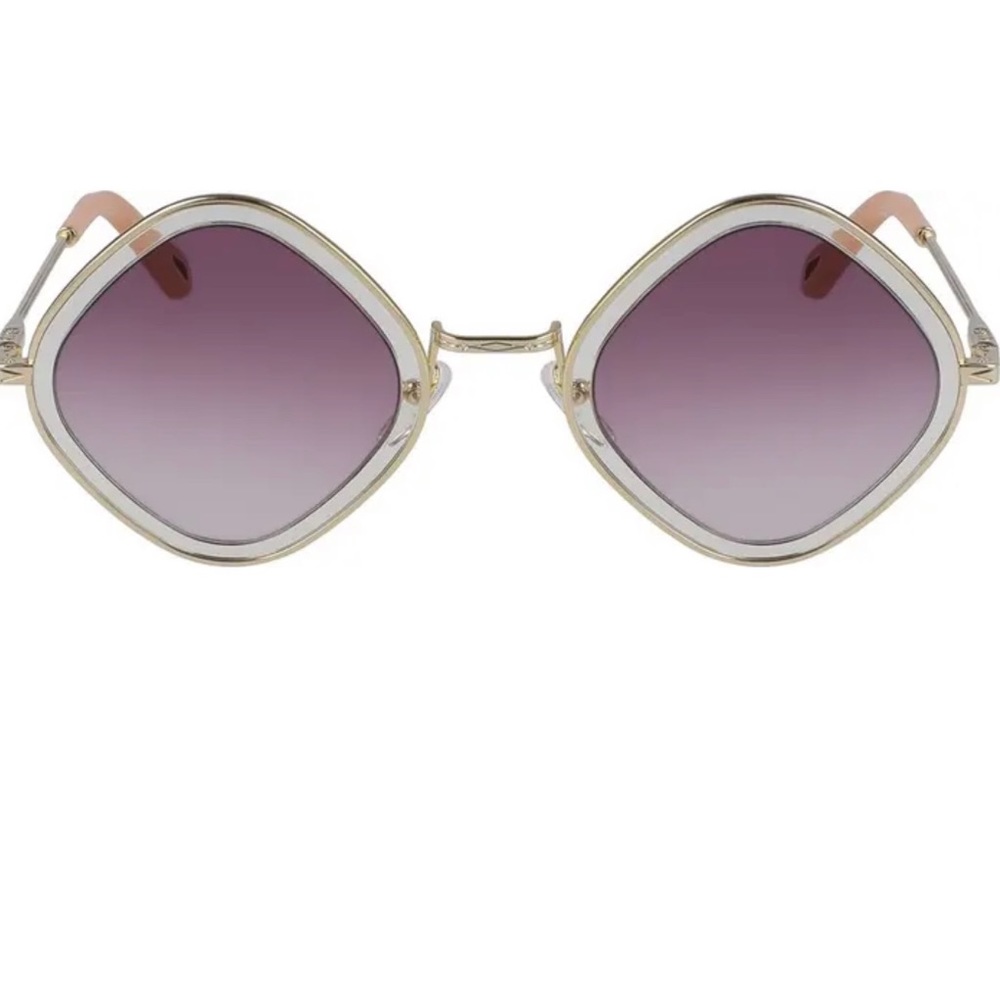 Ladies Juniors Women’s Cream White Funky Mod Rectangle 55mm Sunglasses